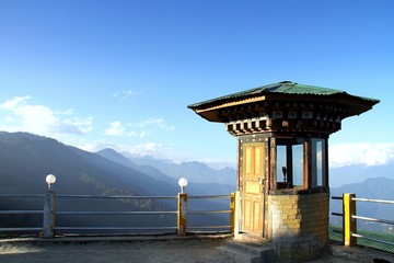 Naklejka premium Dochula Pass on the road from Thimphu to Punaka, Bhutan