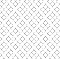 Seamless chain link fence background. Vector illustration. Isolated on white background