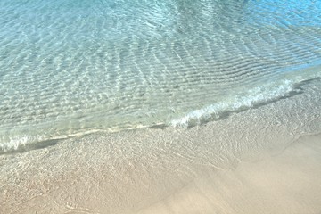 Wave of the clear blue ocean on tropical white sand beach at Koh Larn, Pattaya, Thailand