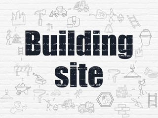 Constructing concept: Building Site on wall background