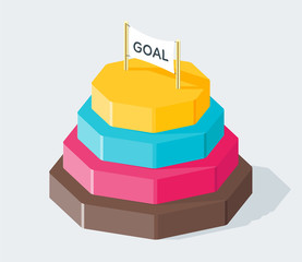 stairway to goal. step up to goal. vector infographic