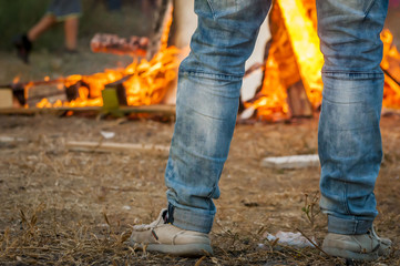 BAT YAM, ISRAEL. May 11, 2017. People celebrating the Jewish holiday of Lag B'Omer (also Lag...
