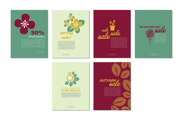 Various vector templates of sale and discounts