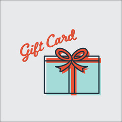 Vector image of gift box with text gift card