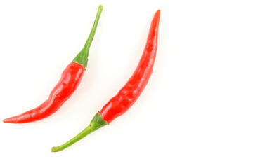 fresh thai chili peppers isolated on a white background food background texture