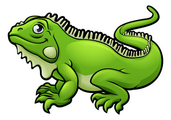 Iguana Lizard Cartoon Character