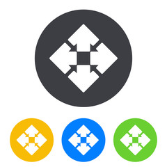 Icono plano cuatro flechas en circulo varios colores