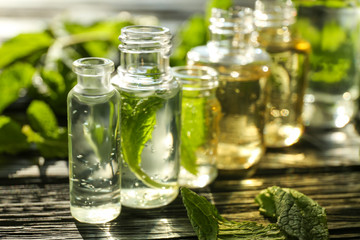 Perfume bottles, closeup