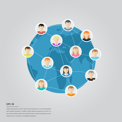 Vector icons of business communication and lorem ipsum text
