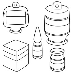 vector set of injection medicine