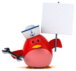 Naklejka premium Red bird - 3D Illustration