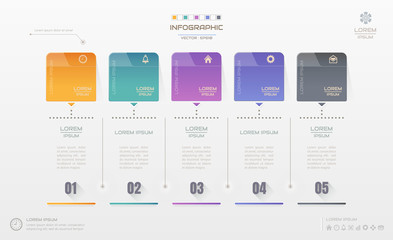 Infographics design template with icons, process diagram, vector eps10 illustration