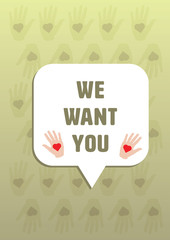 Vector icon of we want you message
