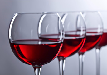 Glasses of red wine
