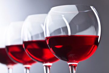 Glasses of red wine