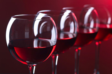 Glasses of red wine
