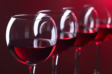 Fotobehang Glasses of red wine © Igor Normann