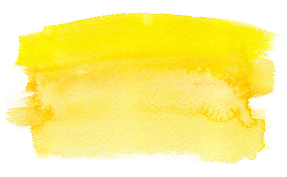 Sunny yellow gradient painted in watercolor on clean white background