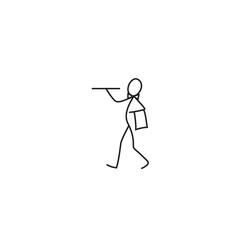 Obraz premium Restaurant waiter, cook stick figure
