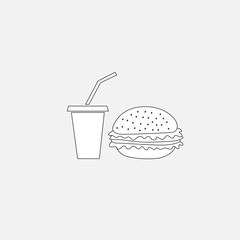 Hamburger and soda icon vector illustration