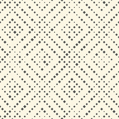 Seamless Grid Pattern. Vector Black and White Background. Regular Chaotic Dots Texture