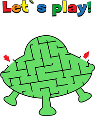 Find a way out of the rocket labyrinth. Game for kids