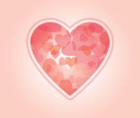 Vector illustration of heart shapes 