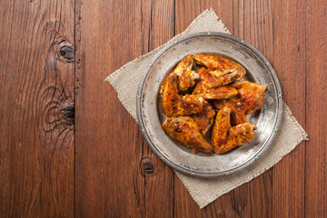 Baked wings, served with dip or baked potatoes.