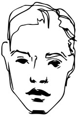vector sketch of a young blond guy