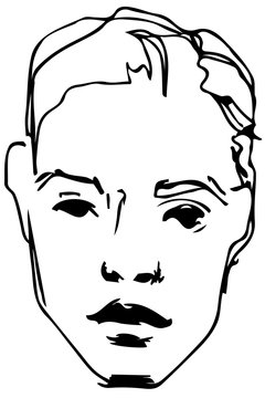 vector sketch of a young blond guy