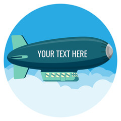 Fototapeta premium Airship power-driven aircraft kept buoyant by body of gas