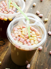Coffee in plastic glass