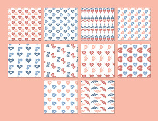 Vector set for various heart shape patterns