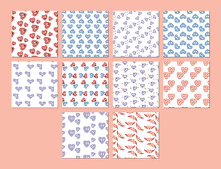 Vector set for various heart shape patterns