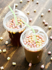 Coffee in plastic glass
