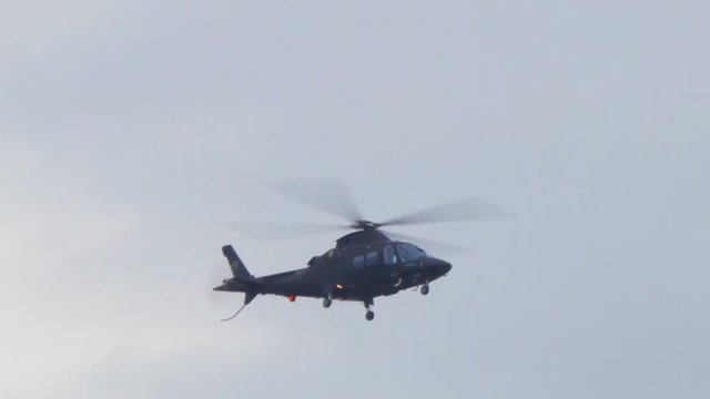 Black Hawk Helicopter Flying to Military Base