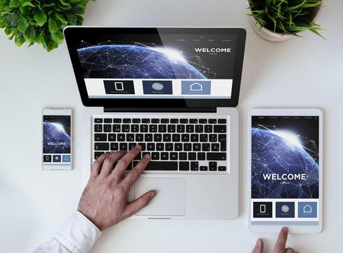 office tabletop earth responsive design website