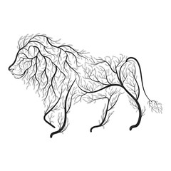 Lion bush stylization