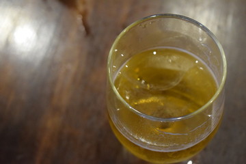 Cerveza en copa. 