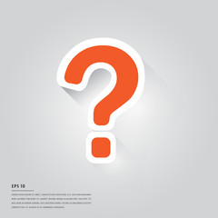 Lorem ipsum text with orange colored question mark