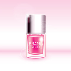 A bottle of nail polish. Vector illustration. Ready concept.