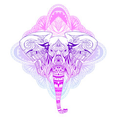Ethnic elephant graphic ornamental vector illustration