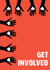 Obraz premium Vector icon of get involved message