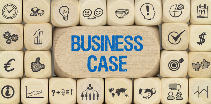 Business Case / Würfel mit Symbole