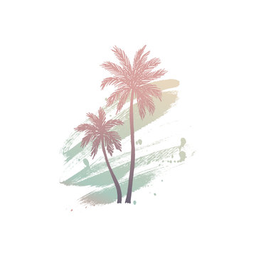 Hand drawn palm trees