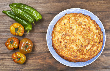 Omelette with vegetable assortment