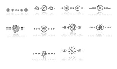 Vector icons of various floral patterns