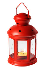  Red candlestick in the form of retro lamp.