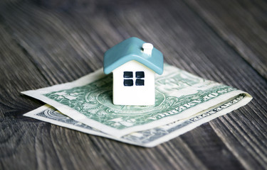 Mortgage concept. Money and house
