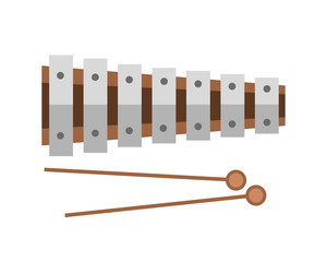 Xylophone musical sound instrument vector illustration.